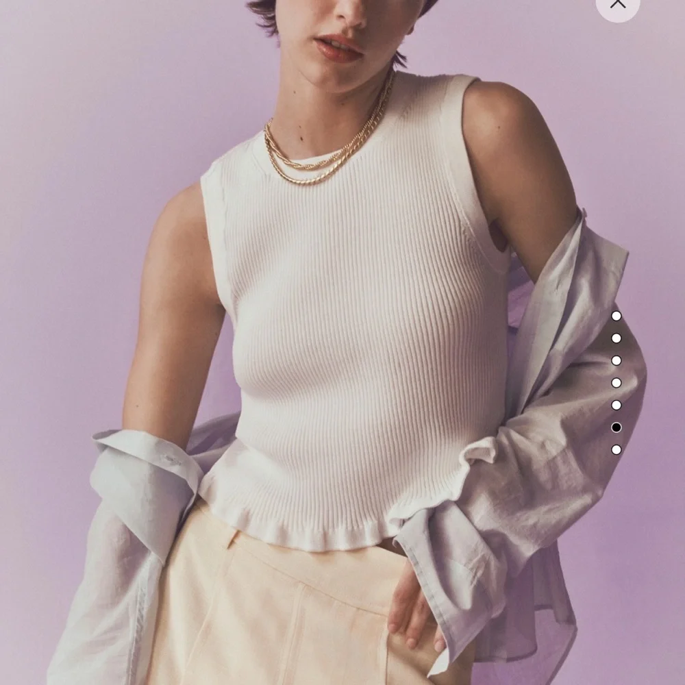 J. Crew Ruffle Trim Ribbed Tank *NWT* - Picture 3 of 7